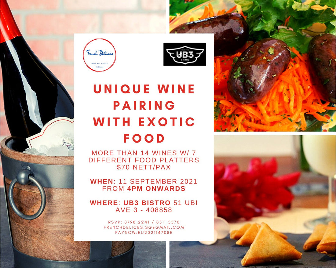 Unique Wine Pairing with exotic food on 11/09/2021
